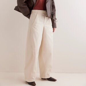 NWT WE THE FREE by Free People Rylee Wide Leg Chino Cotton Trousers Barrel Jeans